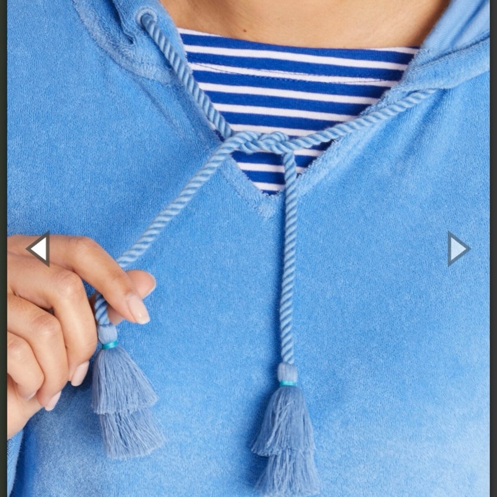 NWT Vineyard Vines Terry Towel Hoodie in Ocean Breeze Blue - Picture 5 of 9